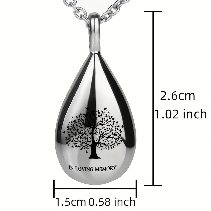 Teardrop Keepsake Ashes Necklace Urn Pendant Cremation Memorial Jewelry