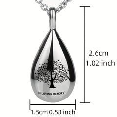Teardrop Keepsake Ashes Necklace Urn Pendant Cremation Memorial Jewelry