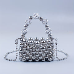 Stylish Beaded Crossbody Bag Acrylic Solid Shoulder Handbag & Purse