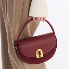 Retro Saddle Bag Women Crossbody & Shoulder Purse Khaki Dark Brown