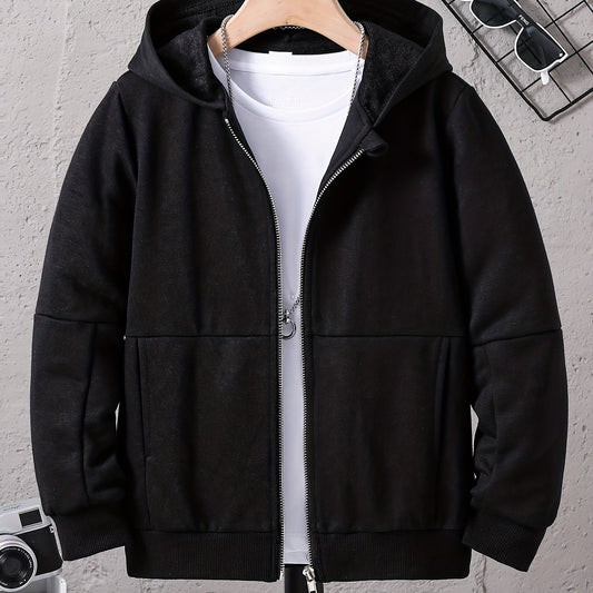 Boys Zip Up Hooded Sweatshirt Long Sleeve Hoodie Gym Sports Jacket