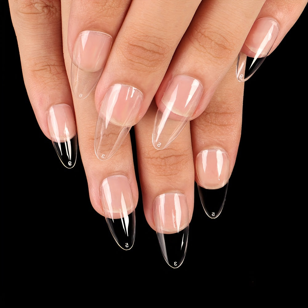 100pcs Clear Acrylic Coffin Nails Full Cover Tips DIY Nail Art Salon Use