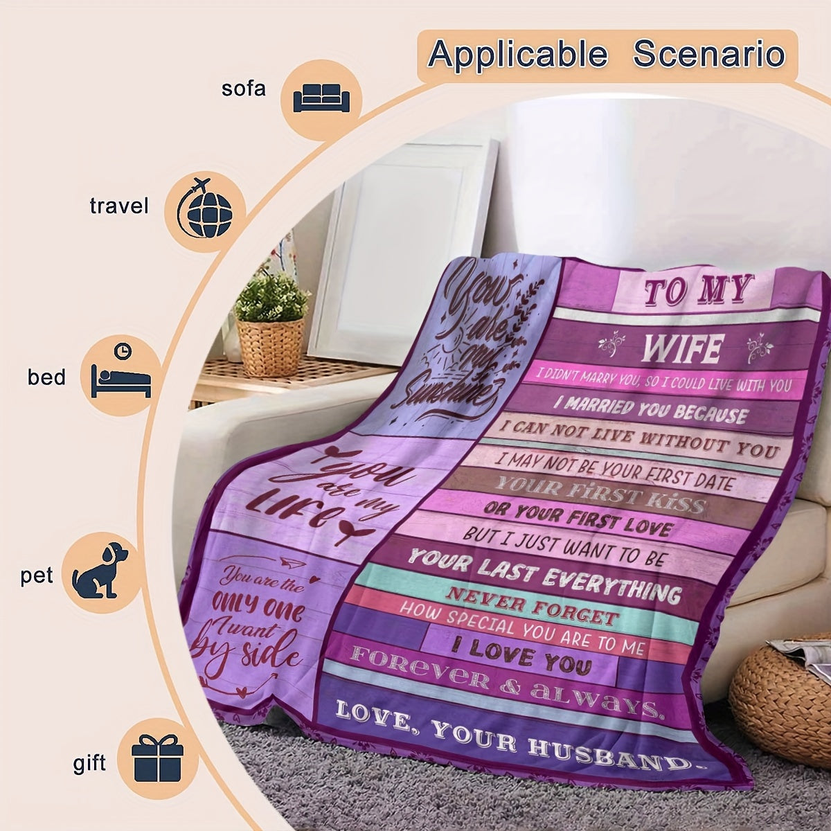 Digital Printed Flannel Warm Throw Blanket for All Seasons