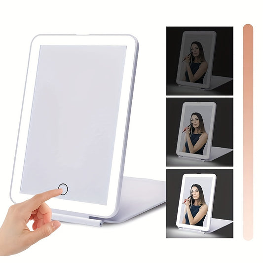 Portable LED Makeup Mirror Touch Screen Lightweight Thin Travel Cosmetic Office