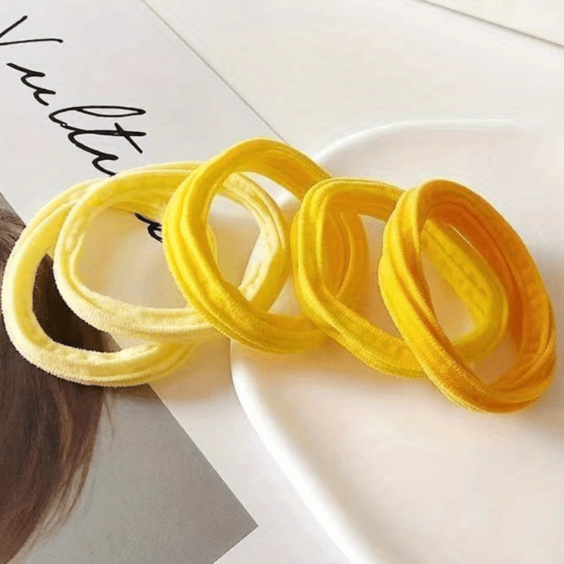 5pcs Wide Elastic Hair Tie Thick Hair Rope Seamless Ponytail Holder