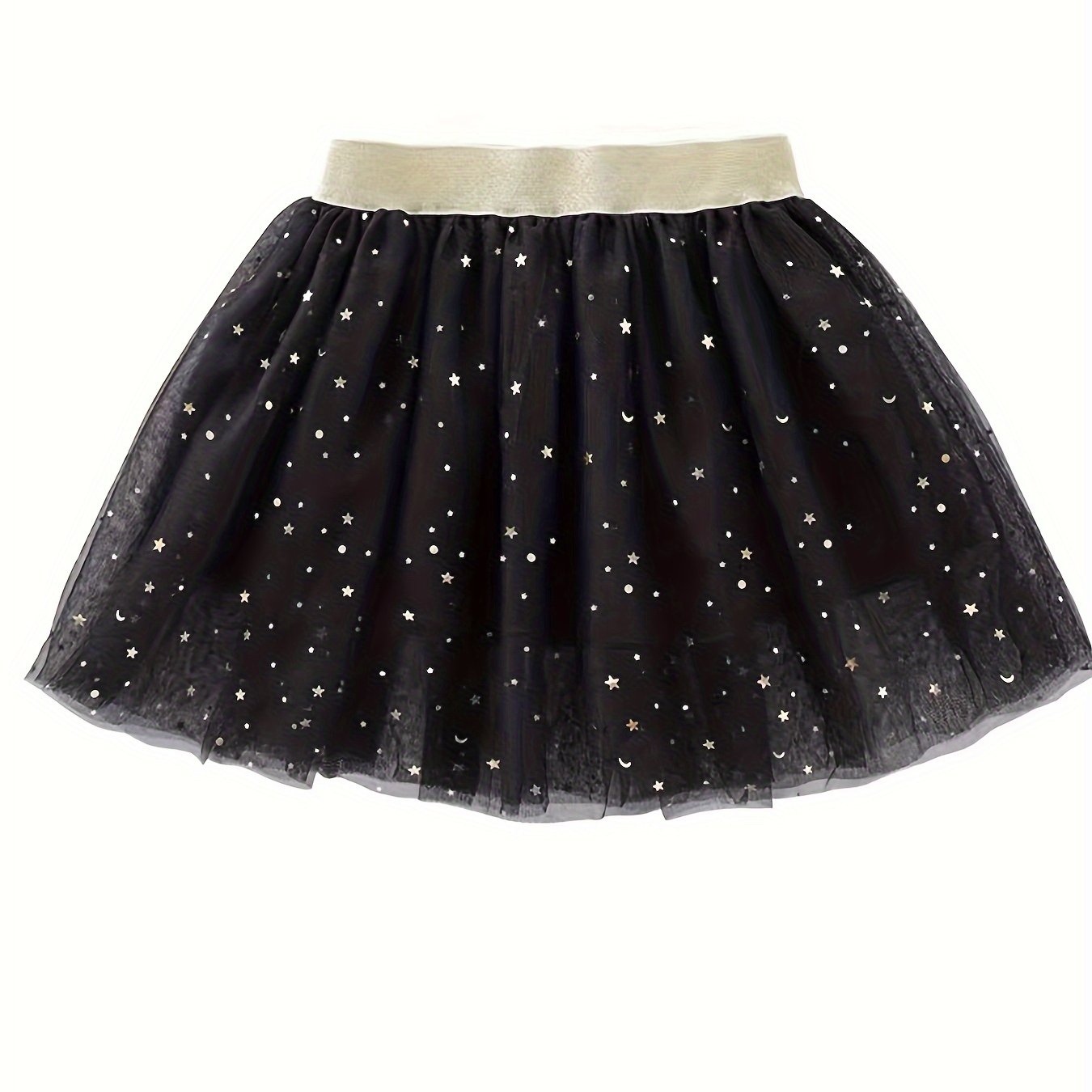 Star Sequin Tutu Skirt Toddler Girls Solid Mesh Skirt Kids Clothes