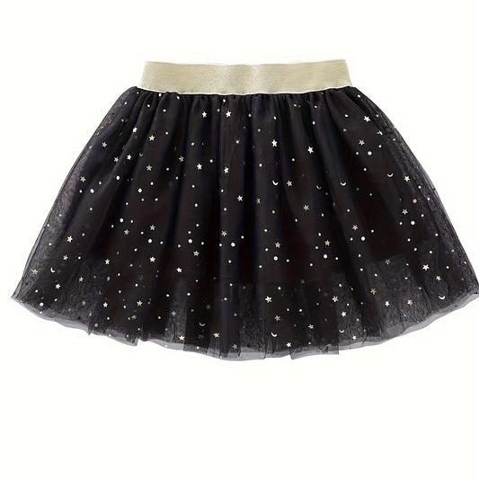Star Sequin Tutu Skirt Toddler Girls Solid Mesh Skirt Kids Clothes