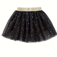 Star Sequin Tutu Skirt Toddler Girls Solid Mesh Skirt Kids Clothes