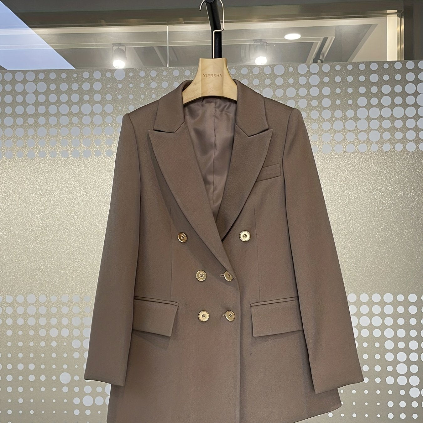 Double Breasted Lapel Neck Blazer Long Sleeve Blazer