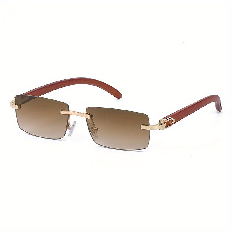 Men's Rimless Sunglasses for Outdoor UV Protection