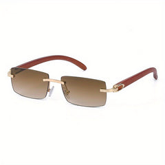 Men's Rimless Sunglasses for Outdoor UV Protection