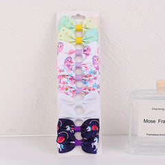 10pcs Unicorn Print Bow Hair Clip Prom Girls Hair Accessories
