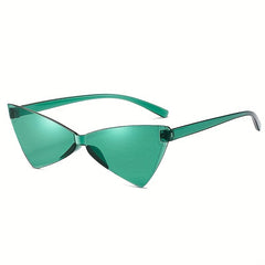 Clear Triangle Frame Sunglasses Y2K Solid One piece Glasses UV400