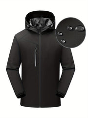 Men's Hooded Windbreaker Jacket for Autumn Winter