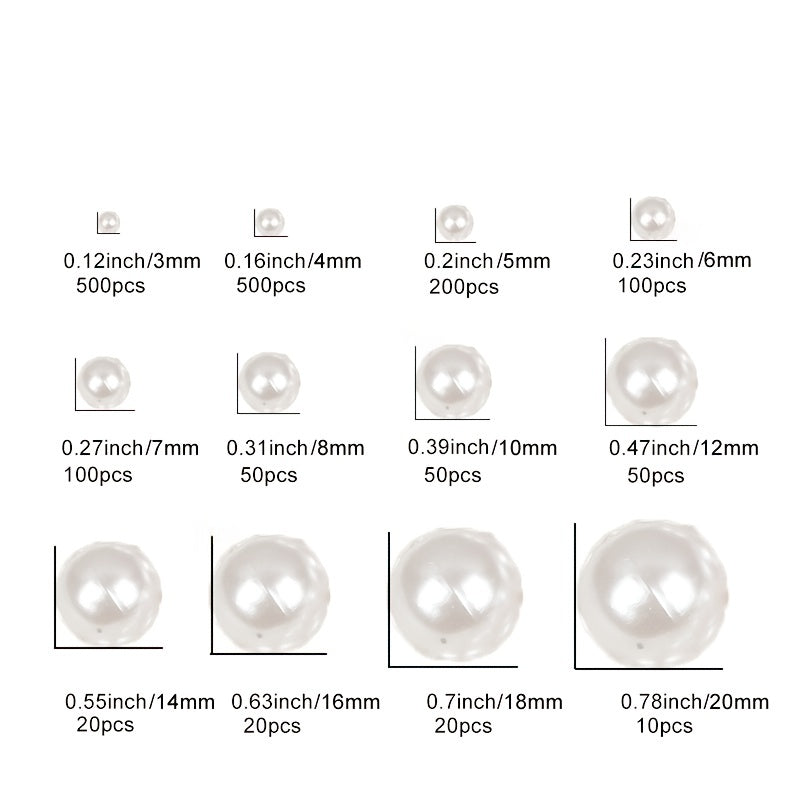 ABS Pearl Beads Round Beads for Jewelry Making DIY 3-20mm