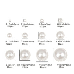 ABS Pearl Beads Round Beads for Jewelry Making DIY 3-20mm