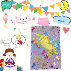 Unicorn Plush Diary Blank Journal Glitter Cover School Creative Expression