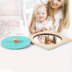 Interlocking Wooden Mirror Puzzle Busy Board for Toddlers