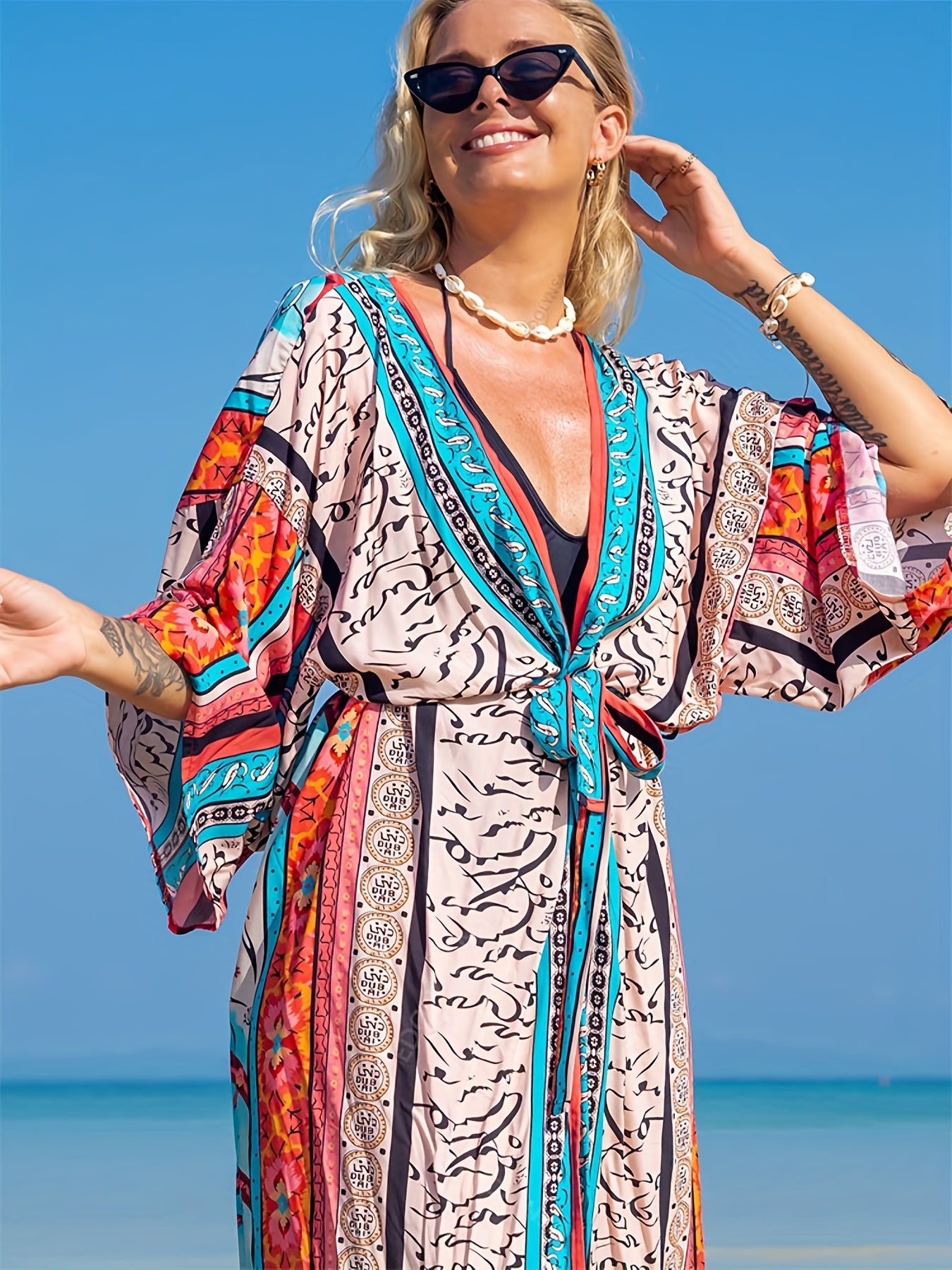  Tribal Print Long Sleeve Cardigan