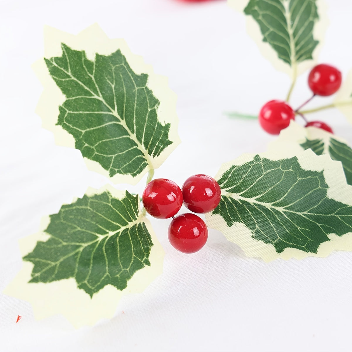5pcs Christmas Red Fruit Leaves DIY Christmas Accessories