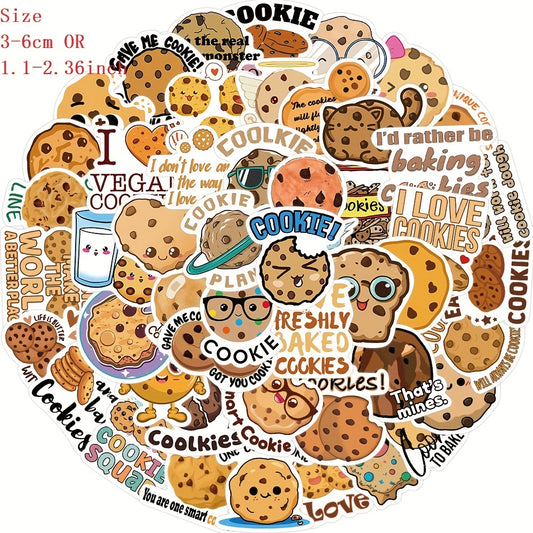 50pcs Cartoon Cookies Graffiti Stickers Waterproof DIY Stickers