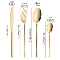 24pcs Stainless Steel Cutlery Set Coffee Spoon Salad Fork Milk Spoon
