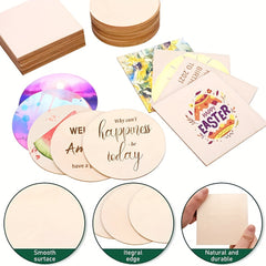 10pcs Wooden Blocks DIY Crafts Games 3.93in Unfinished Bricks