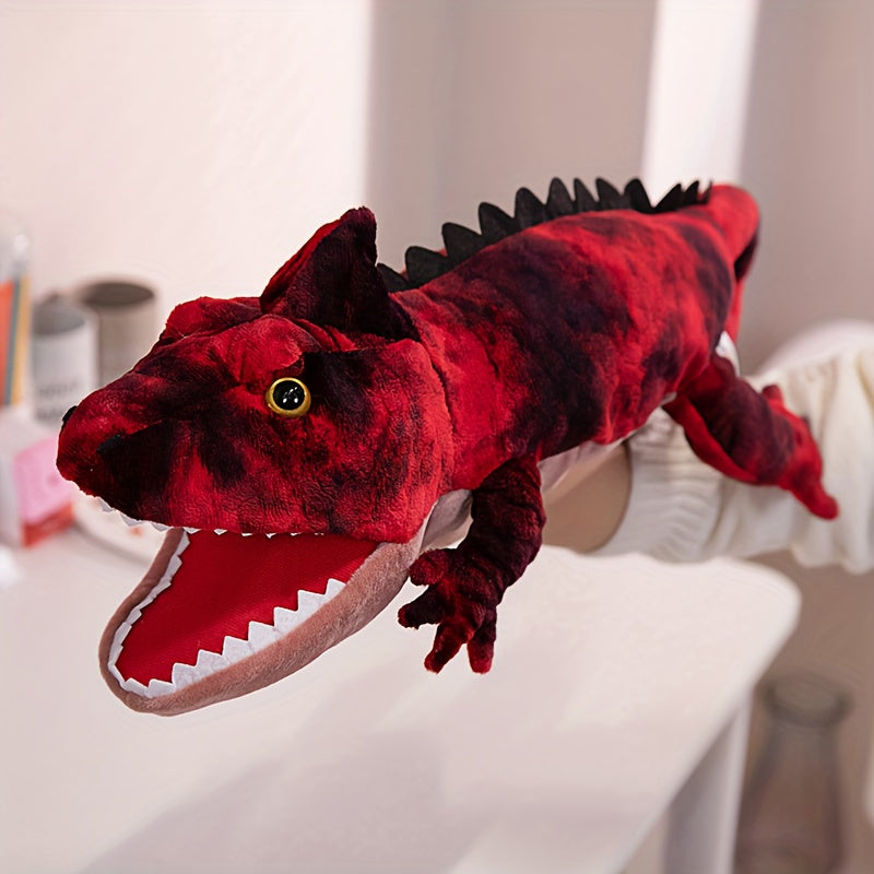 Red Lizard Hand Puppet Plush Stuffed Animal for Creative Play