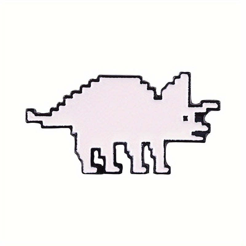 Dino Enamel Pin & Pixels T-Rex Lapel Badges Inspiration Brooches