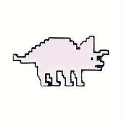 Dino Enamel Pin & Pixels T-Rex Lapel Badges Inspiration Brooches