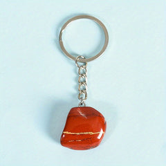 Natural Stone Healing Crystal Agate Keychain Pendant Bag Buckle Key Chain