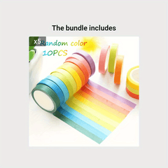 10pcs Rainbow Washi Tape Set Macaron Colors DIY Decoration