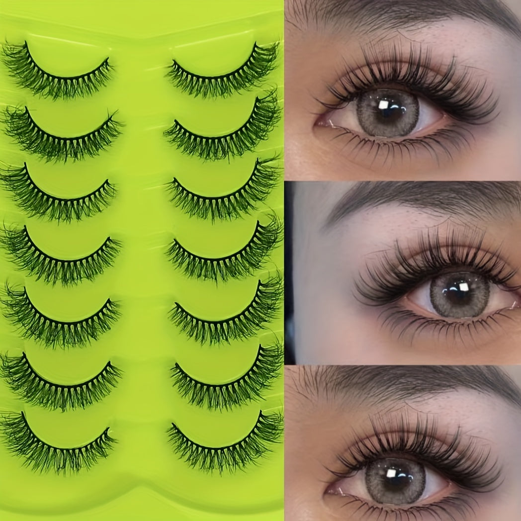 7 Pairs 8D Wispy Mink Lashes for Long Voluminous Look