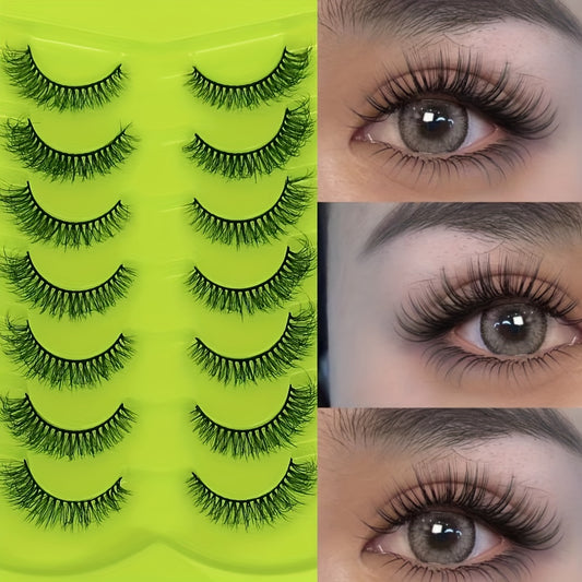 7 Pairs 8D Wispy Mink Lashes for Long Voluminous Look