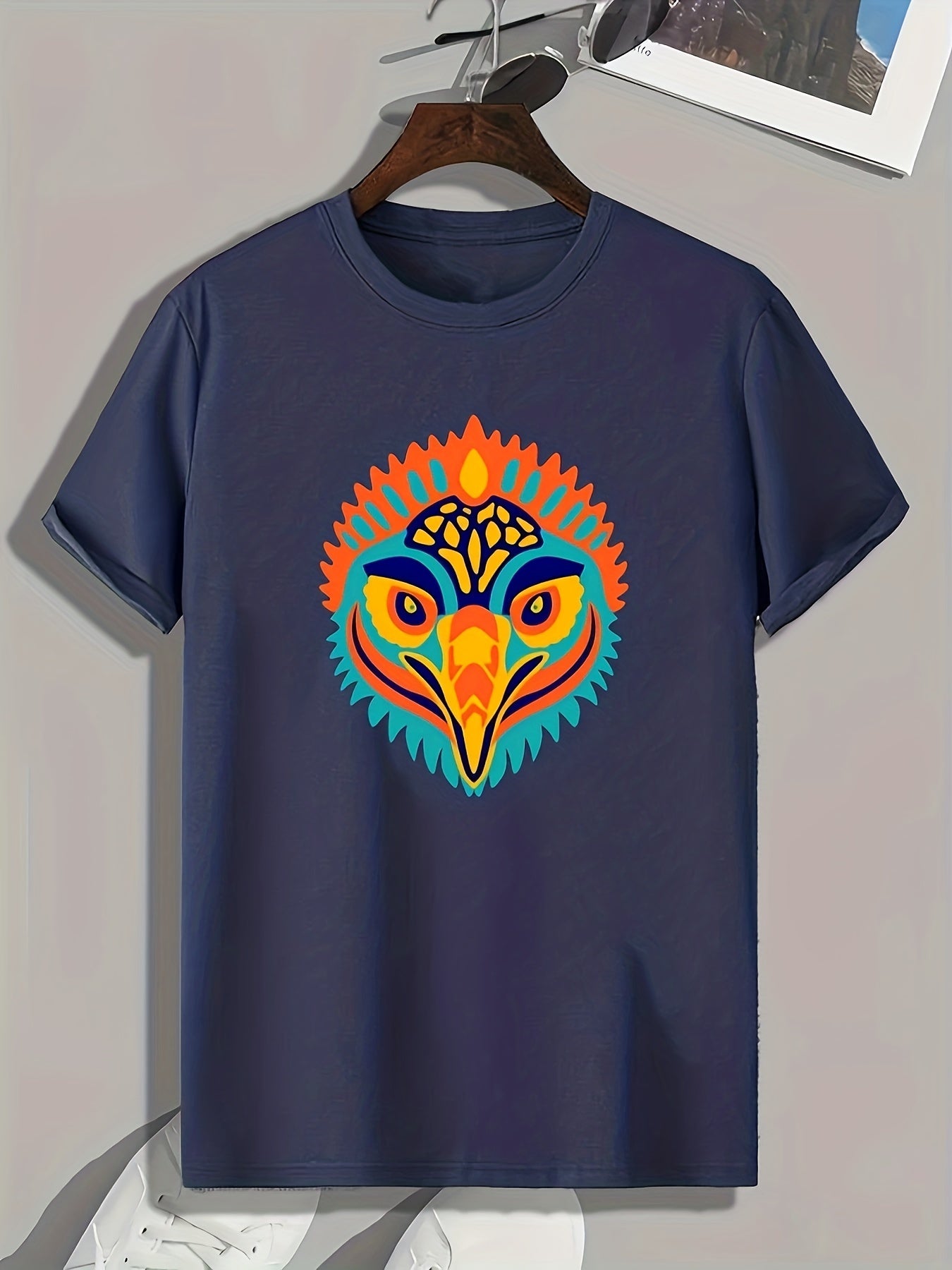 Bird Head Print Men's Graphic T shirt For Summer