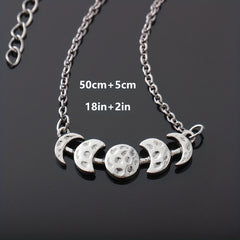 Vintage Full Moon Necklace Women's Charm Jewelry
