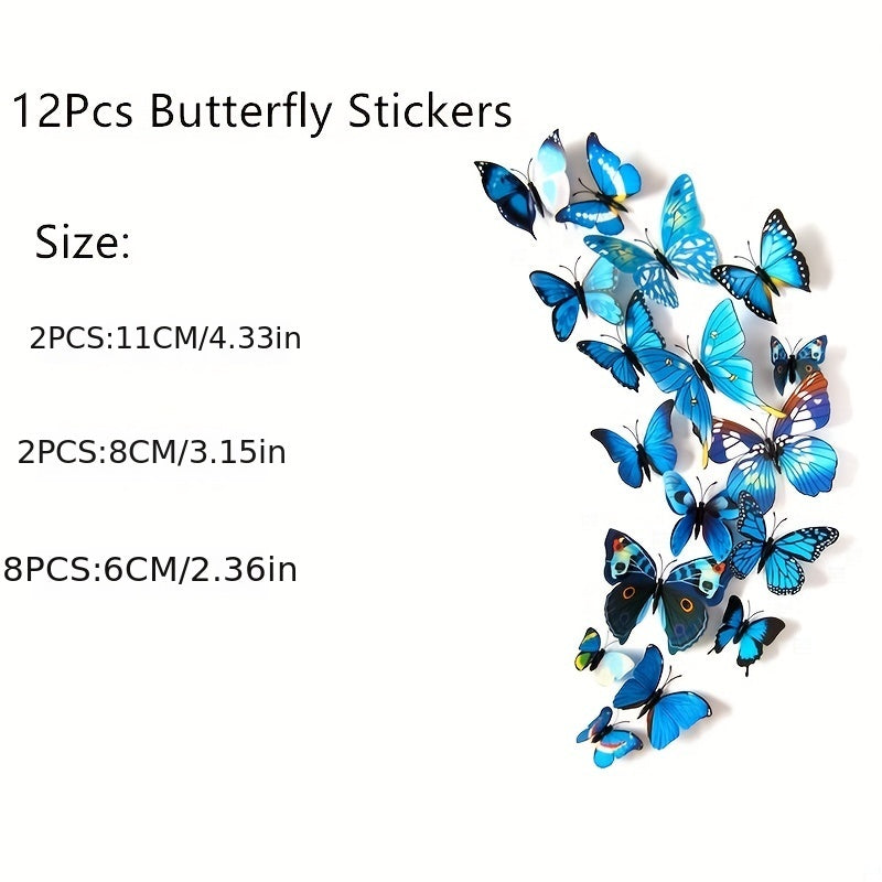 12pcs 3D Butterfly Wall Stickers Self Adhesive Room Decor