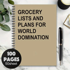 Funny Grocery Lists & World Domination Notebook