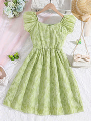 Girls Embroidered Casual Dress Vacation Kids Summer Clothes