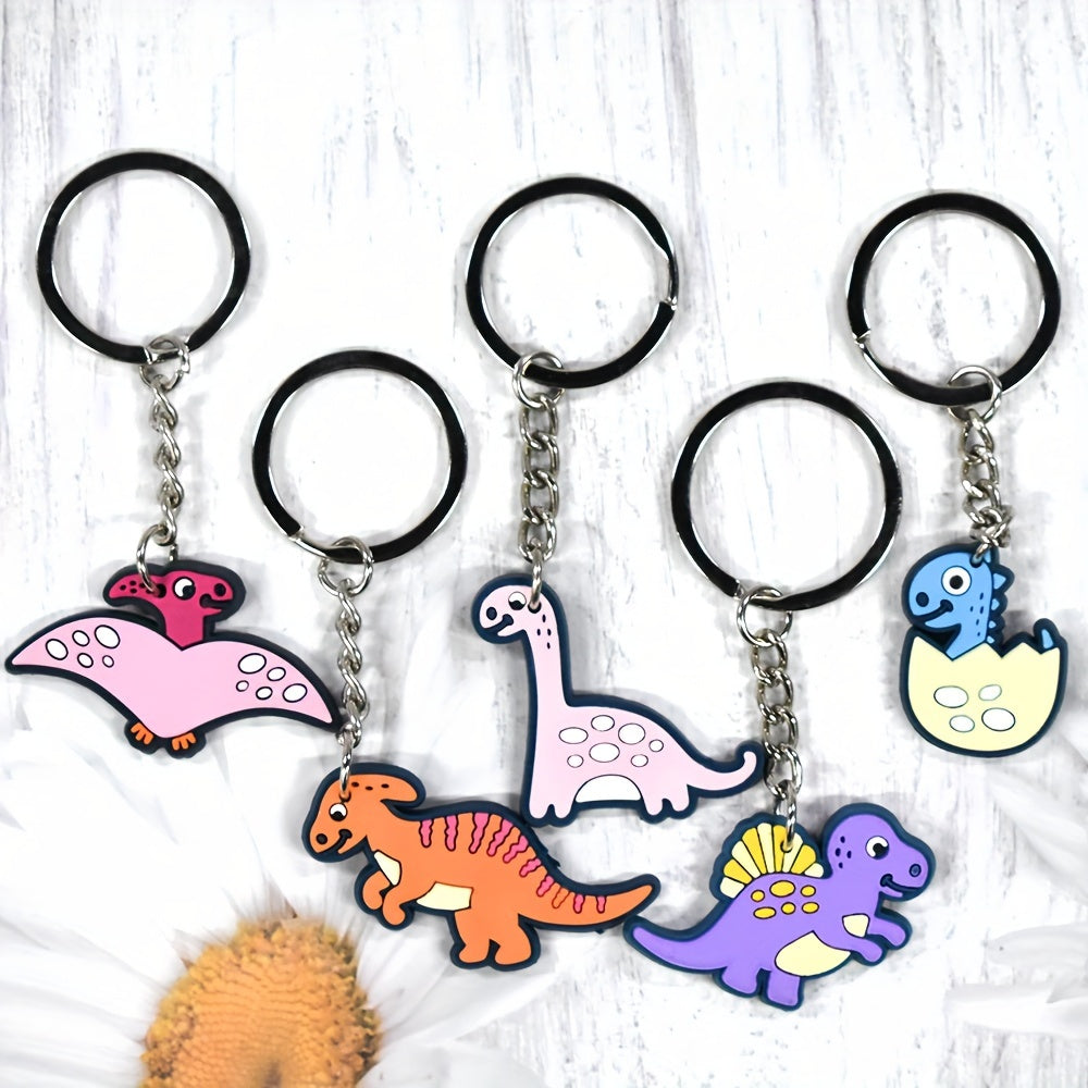 12pcs Dinosaur Keychain Set PVC Prehistoric Monster Charms for Bags & Backpacks