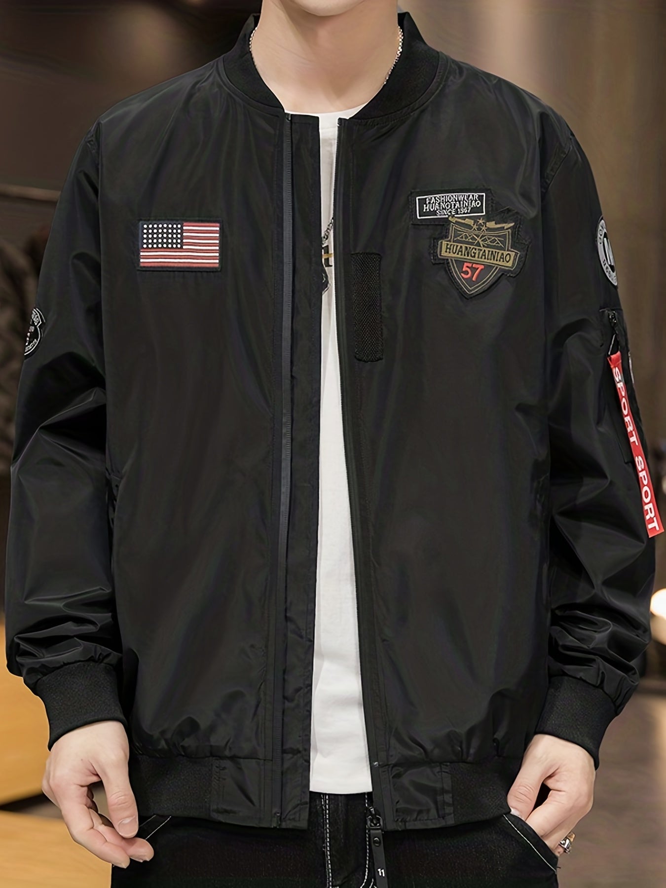 Men's Casual Zip Up Jacket for Spring Fall
