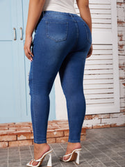  High Rise Ripped Button Fly Skinny Jeans