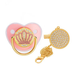 Crown Shape Baby Pacifier Bling Silicone Chain