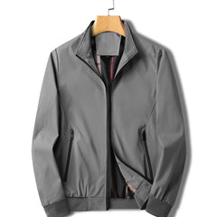 Men's Stand Collar Zip Sports Jacket with Pockets