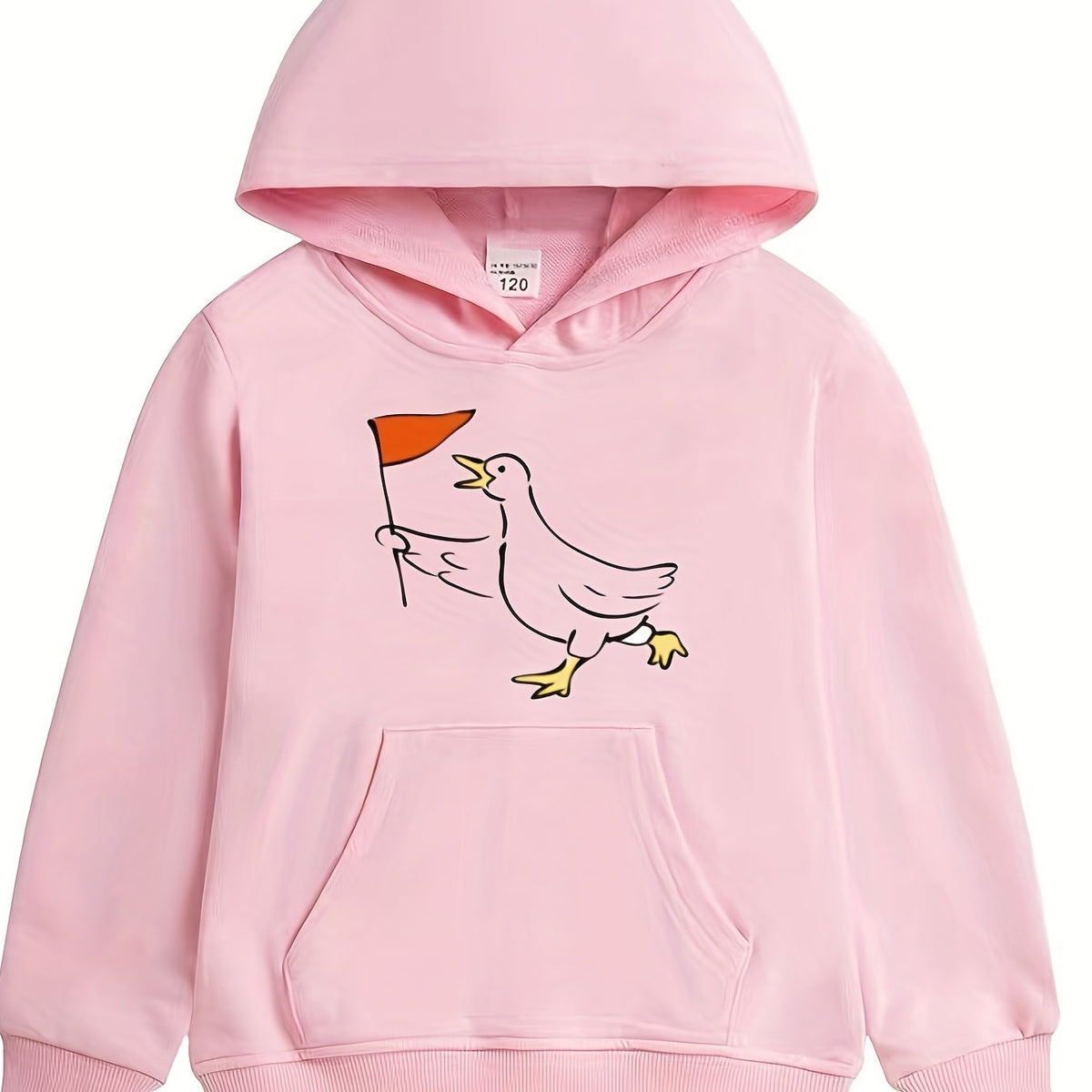 Duck Leader Graphic Hoodie Girls Long Sleeve Sweatshirt