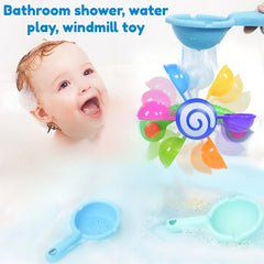 Colorful Bath Windmill Spinner Toy for Kids Over 18 Months