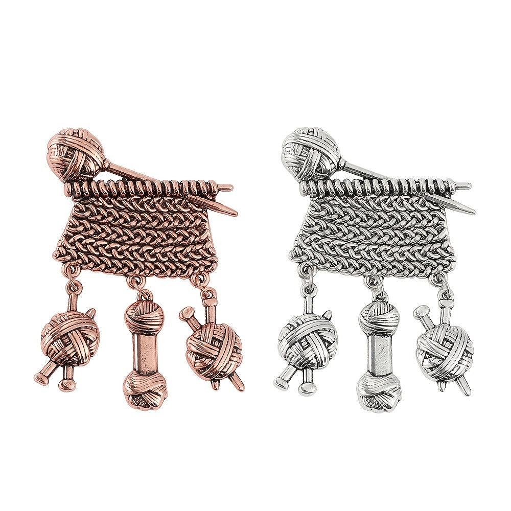 Retro Brooch Knitted Sweater Polished Yarn Ball Pendant Clothing Corsage