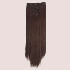 16pcs Straight Hair Extensions Synthetic Fiber Hair Clips Hair Accessories