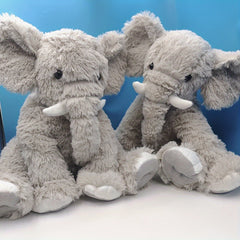 Ultra Soft Grey Elephant Plush Toy with Tusks