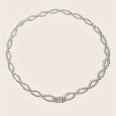 Silvery Beaded Waist Chain Classic Metal Belt Dress Girdle Body Jewelry Women